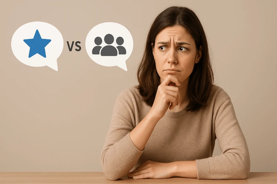 Reseñas vs Recomendaciones